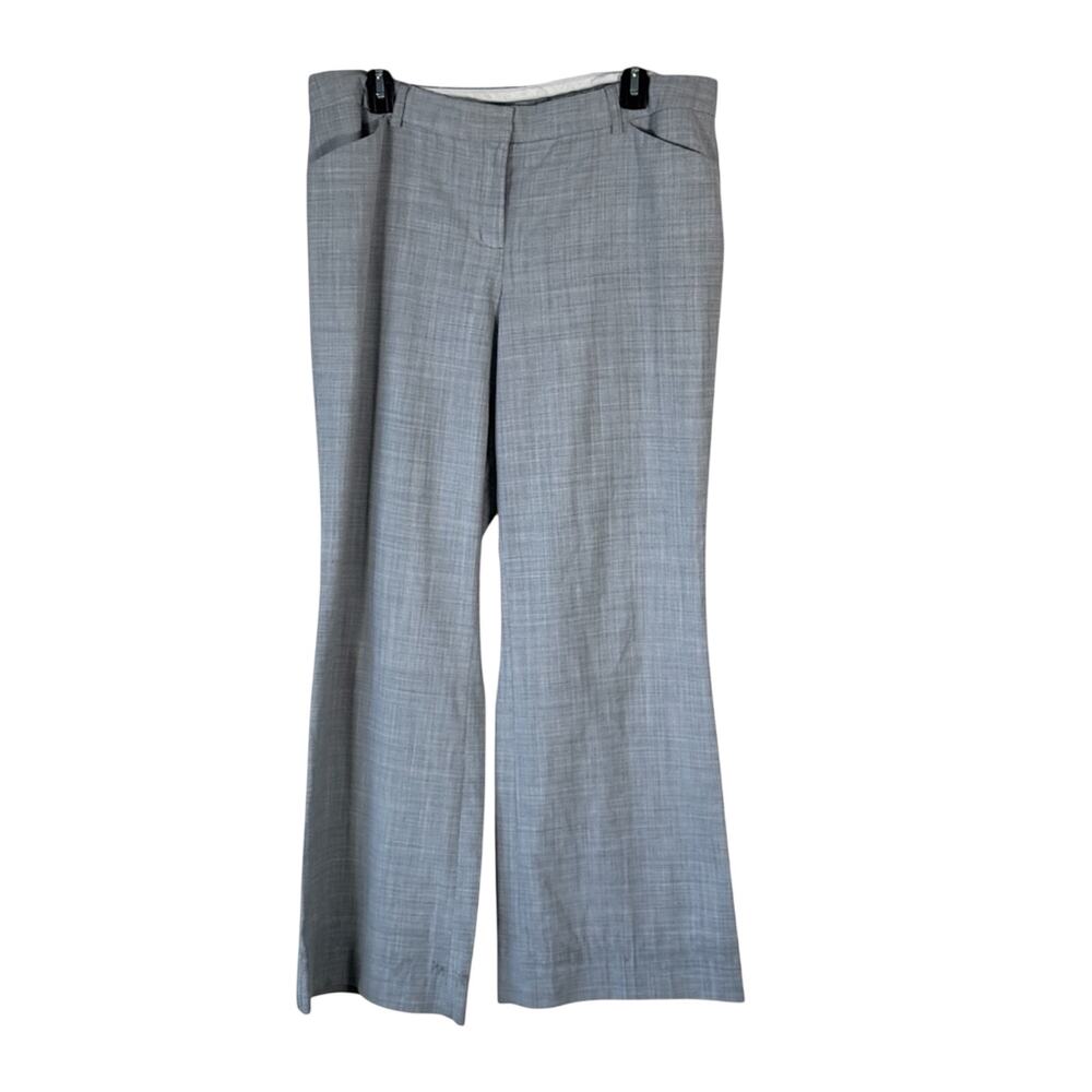 Express Grey Editor Low Rise Wide Leg Trouser Dress Pants Womens 14L Preppy Work